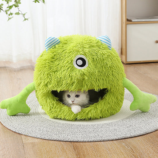 Cat Beds For Indoor Cats Cat Bed Machine Washable Fluffy Round Pet Bed Non Slip Calming Soft Plush Cuddler Cushion Self Warming For Small Dogs Kittens