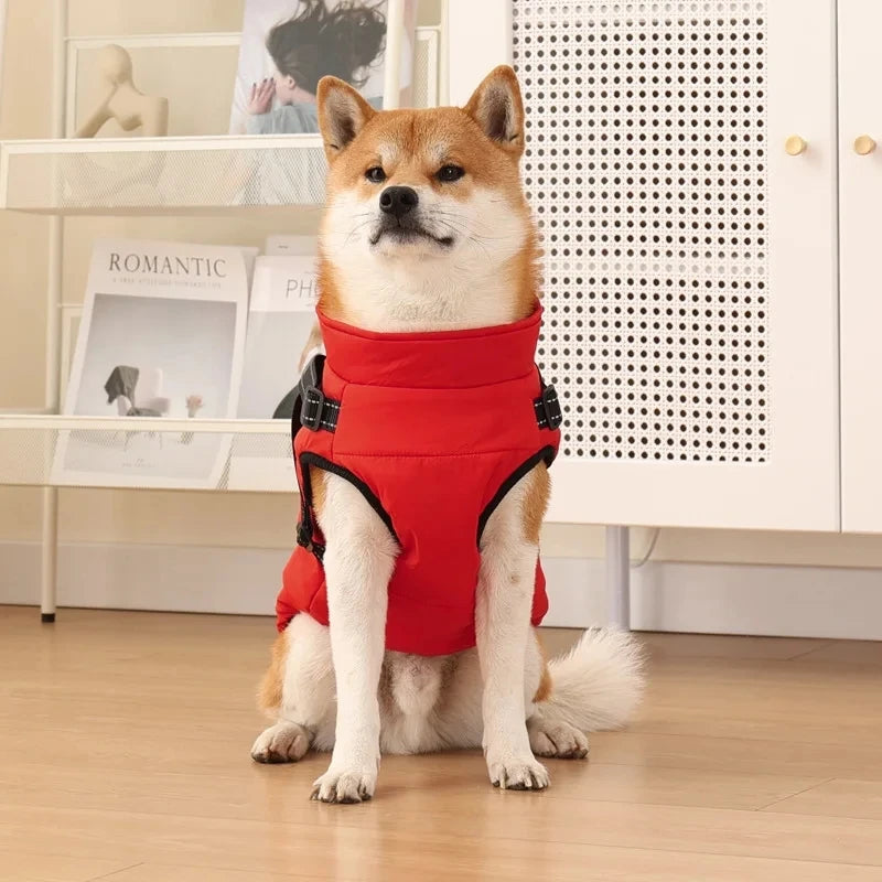 Waterproof Winter Dog Jacket with Built-in Harness